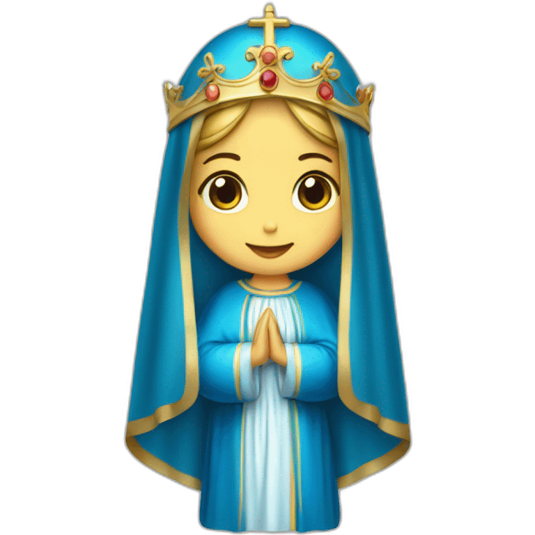 Blessed Virgin Mary Blue Veil with Crown emoji