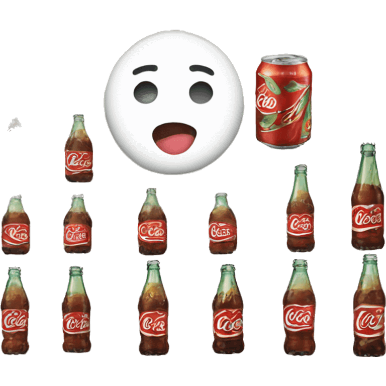 2 coca colas with faces emoji