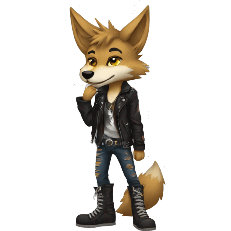 Anthro Punk Coyote Full body emoji