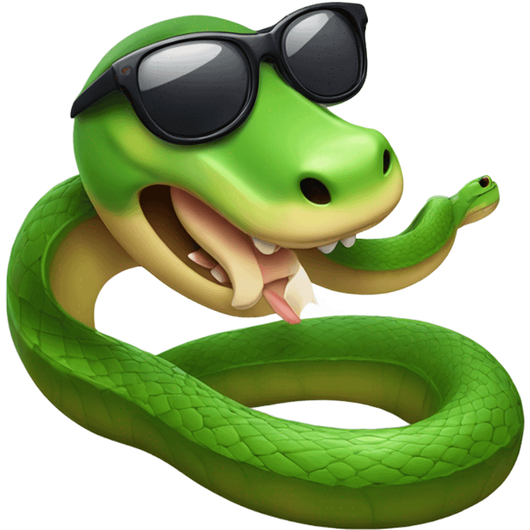 Sneaky snake wearing sunglasses  emoji