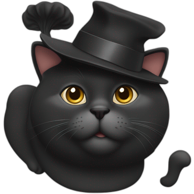 black-fat-cat-with-hat emoji