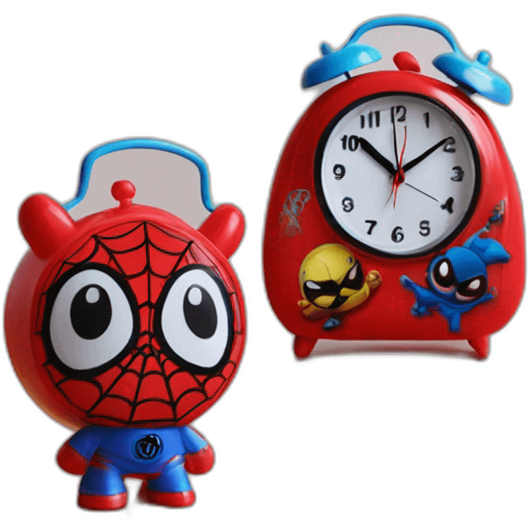 Funny spiderman modern alarm clock for kids emoji