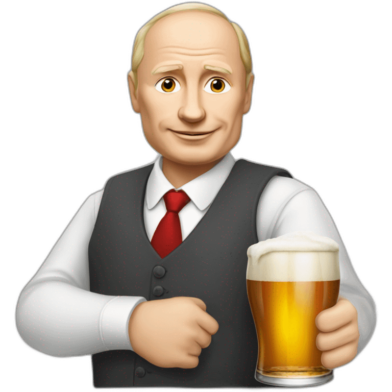 Vladimir poutine qui tien une biere emoji