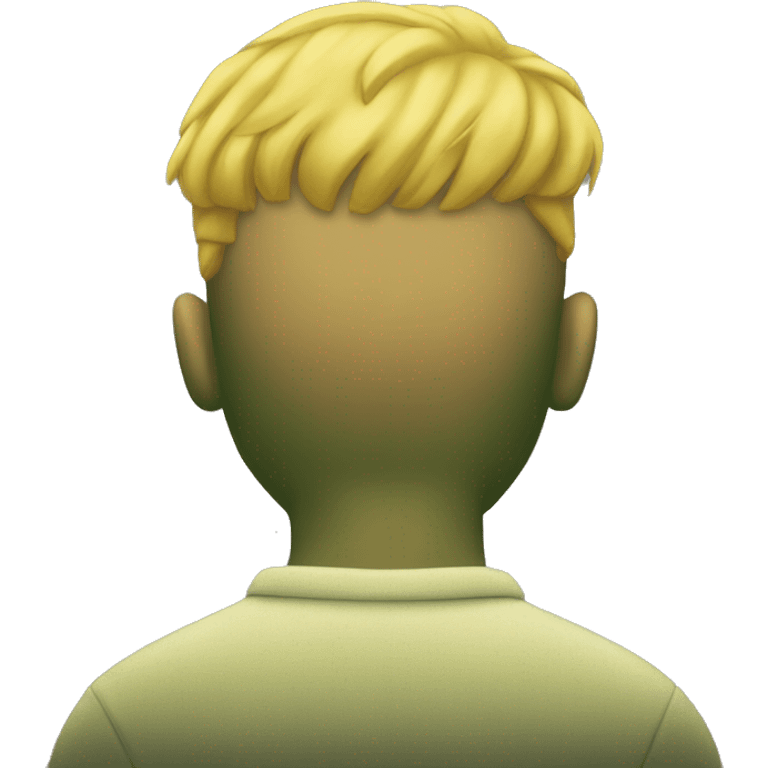 Back of a yellow mans head with short yellow hair emoji