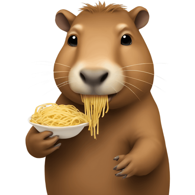 capybara eating spaghetti emoji