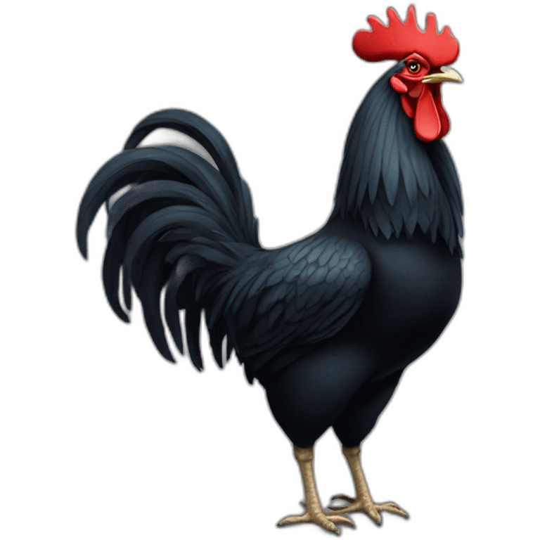 Huge black rooster emoji