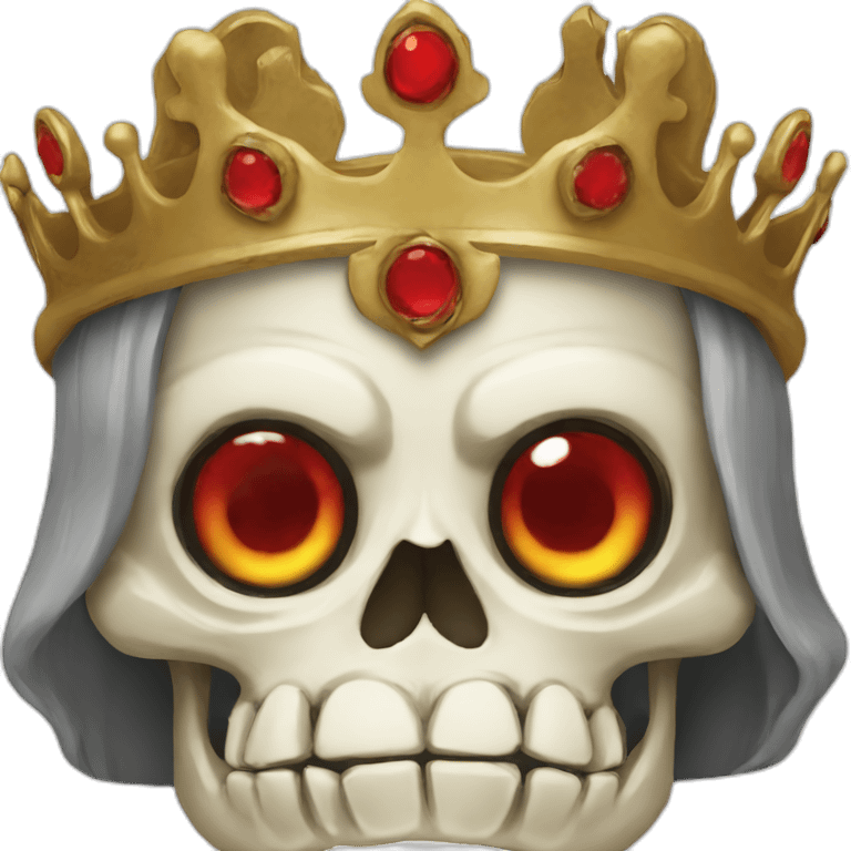 Skull king crown red eye emoji