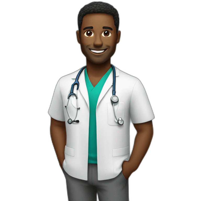 Médico, 36 anos, pele branca emoji