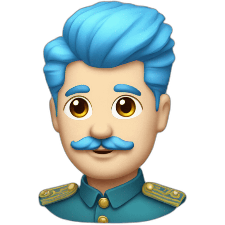 cute stalin with blue hair emoji