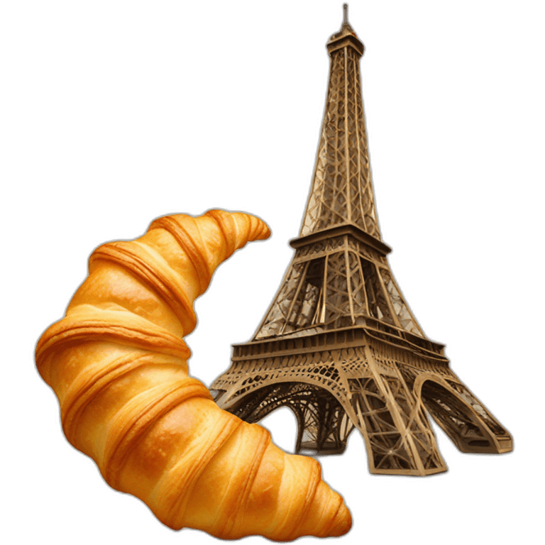 croissant, Eiffel Tower, steam emoji