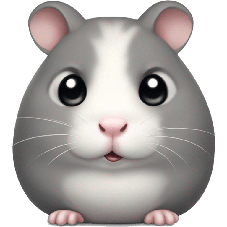 Fat grey hamster wit big black eyes that looks like it’s about to cry emoji