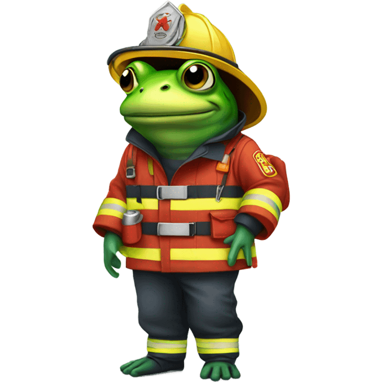 frog with a firefighter cloth   emoji