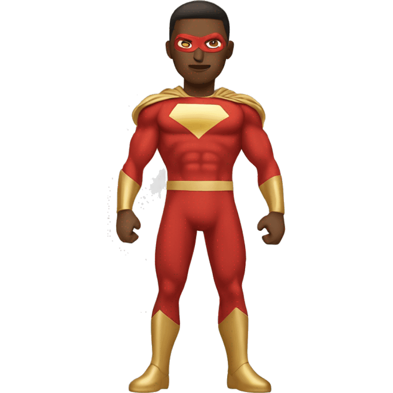 red and gold superhero emoji