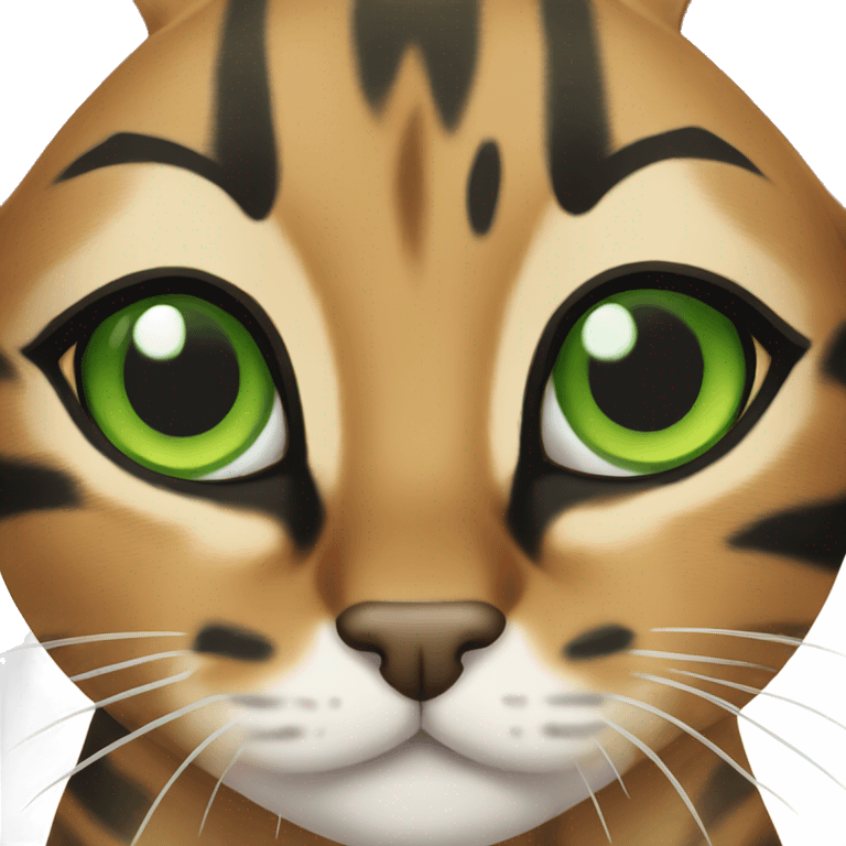 Bengal cat with green eyes emoji