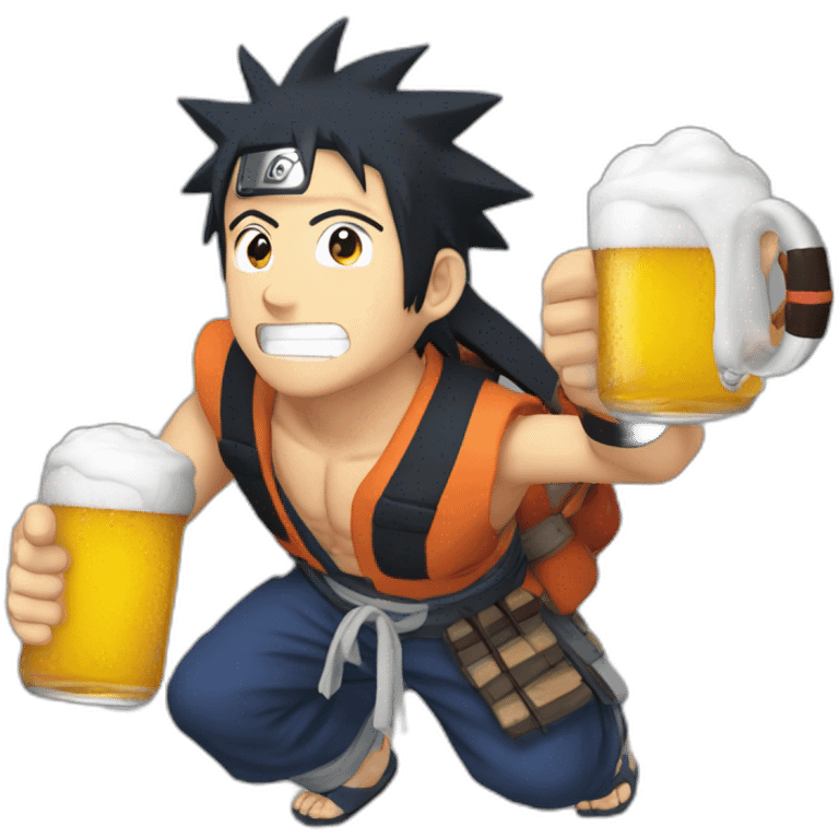 Naruto vivant une bière qui boit une bière emoji