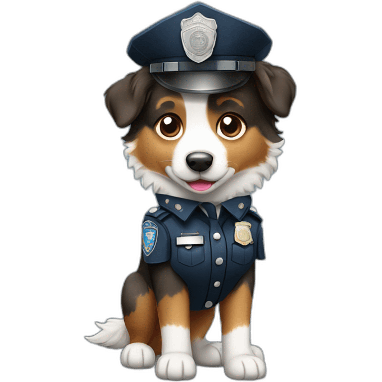 australian Shepherd in Police Uniform standing emoji