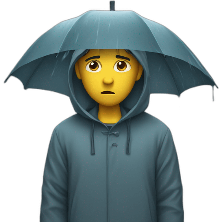 sad man in a raincoat  emoji