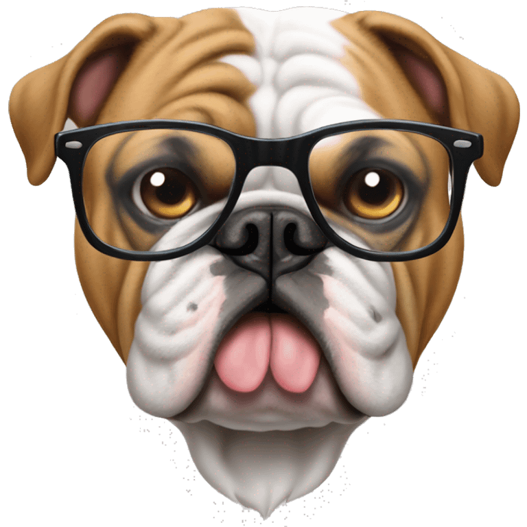 English bulldog with glasses  emoji