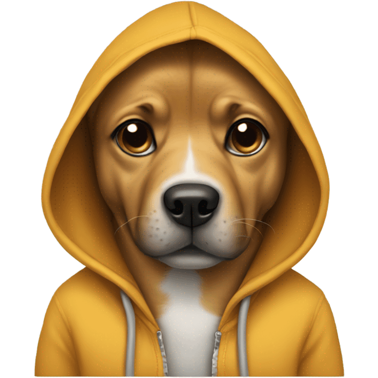 Dog wearing a hoodie emoji