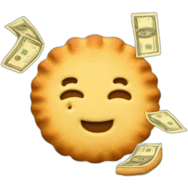 Biscuit and a lot money  emoji