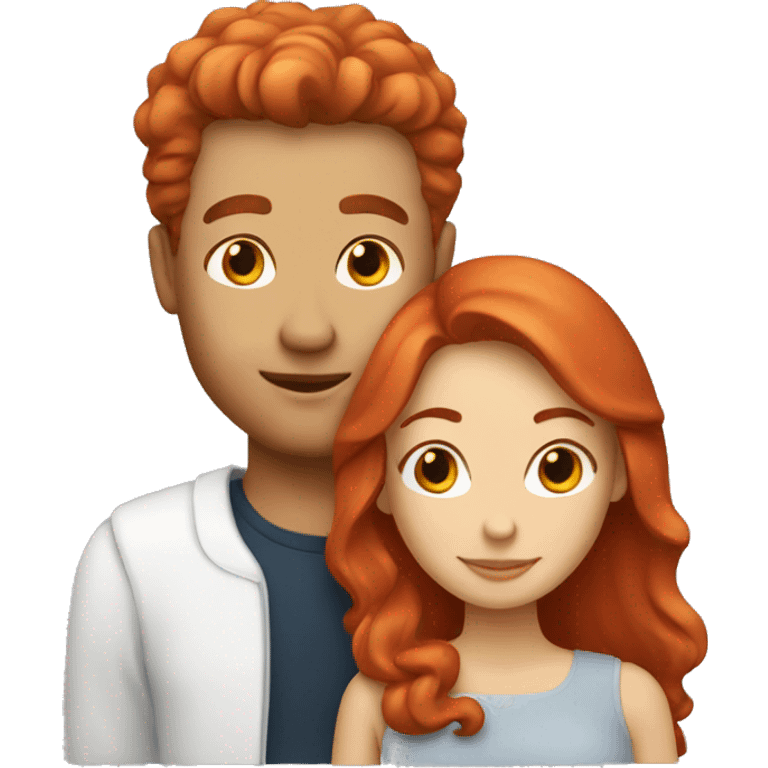 Red haired white couple in love emoji