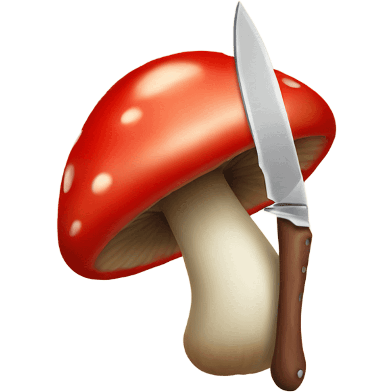 Red mushroom with knife  emoji