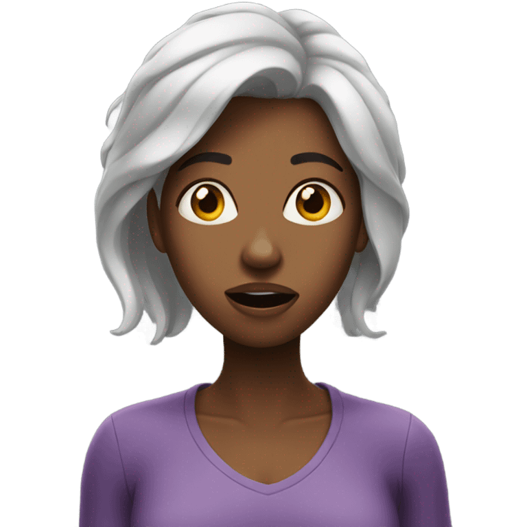 Black female looking shocked  emoji