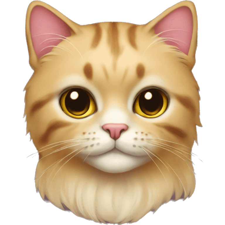 Cat golden British with peonies  emoji