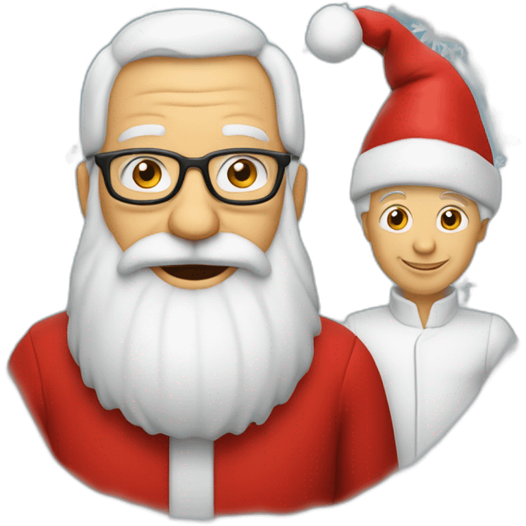 père noël avec un ordianteur emoji