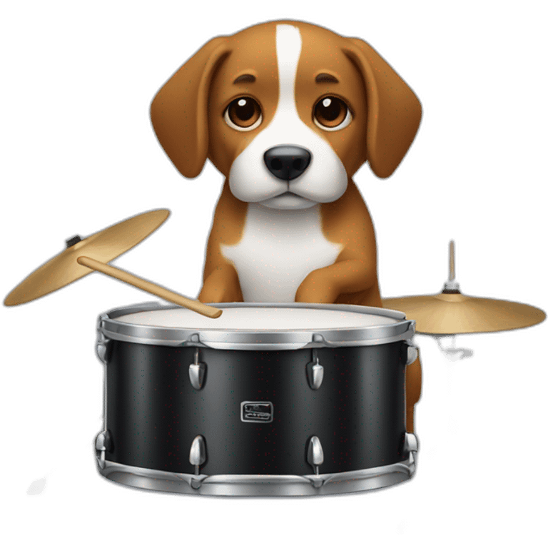 dog playing drums emoji