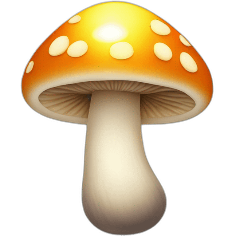 A mushroom with a sunshine emoji