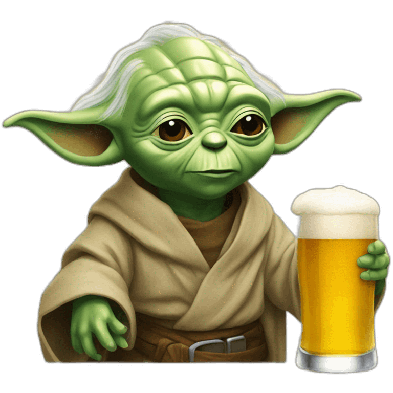 Yoda buvant une biere emoji