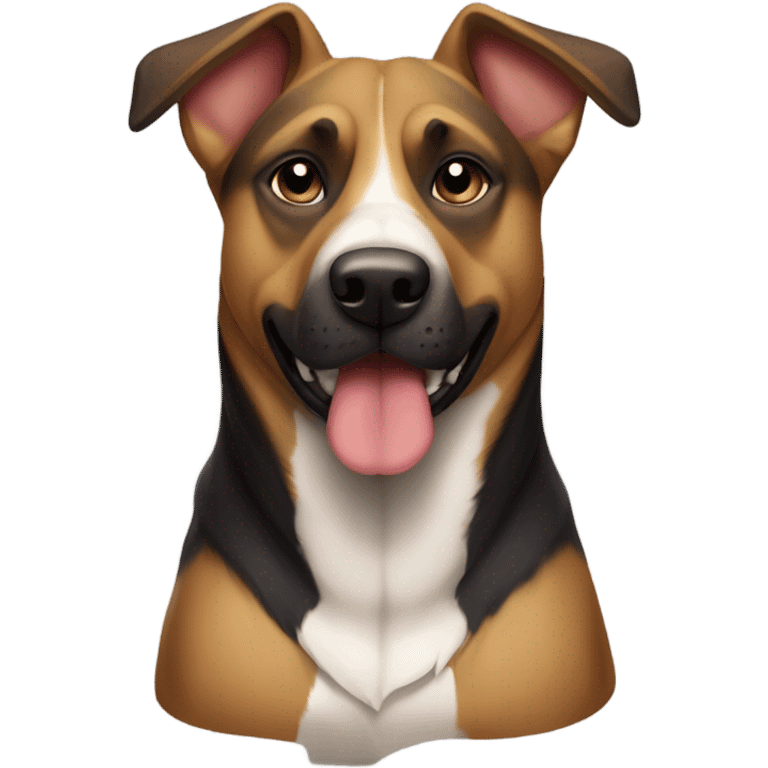 Dog that is part German shepherd and part pit bull emoji