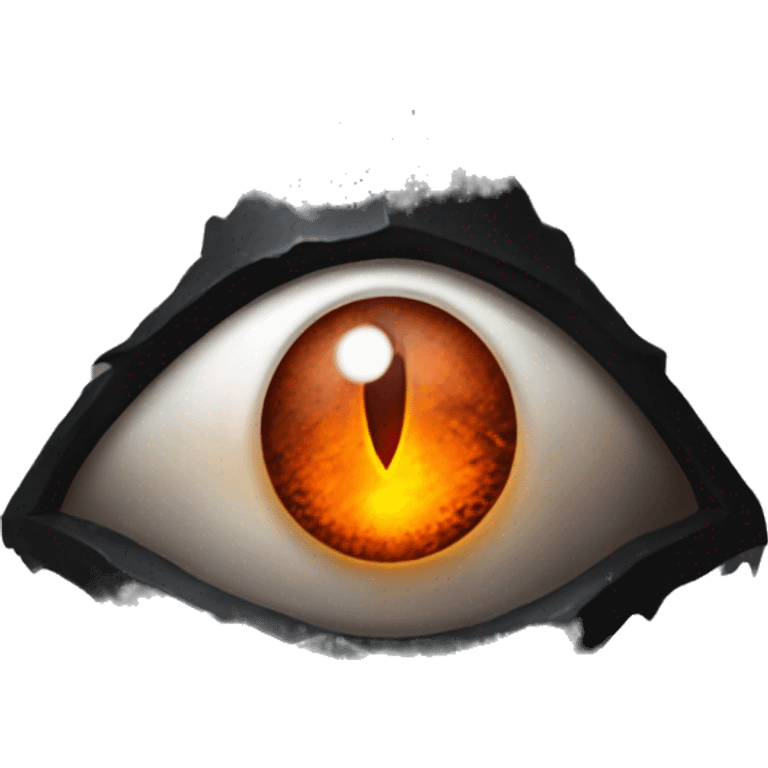 Eye of Sauron with glowing orange iris, set in a dark tower of Mordor emoji