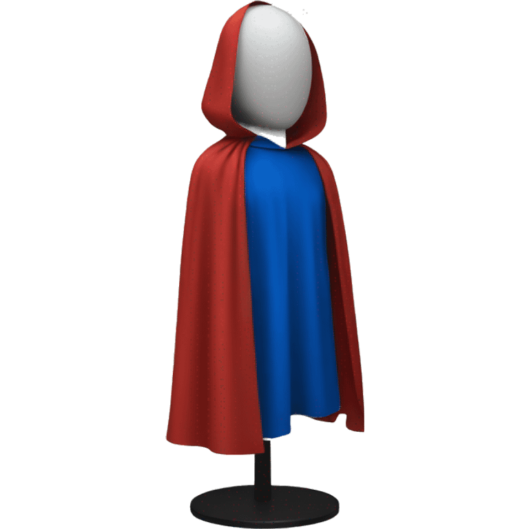 faceless mannequin with red and blue cape without hood emoji