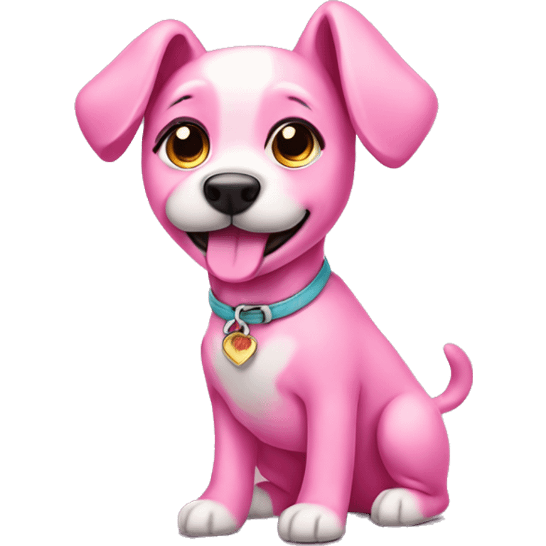 Pink dog with beautiful shoes emoji