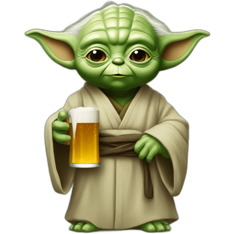 Yoda qui prend une bierre emoji