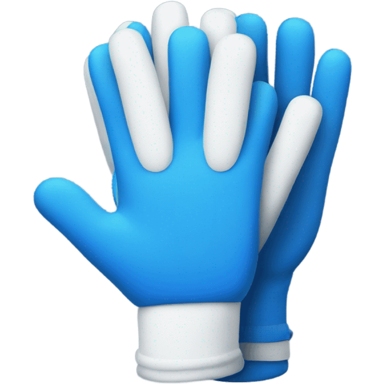 Blue emote that showes white hand in gloves emoji