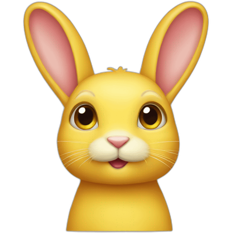 yellow bunny with oval eye emoji