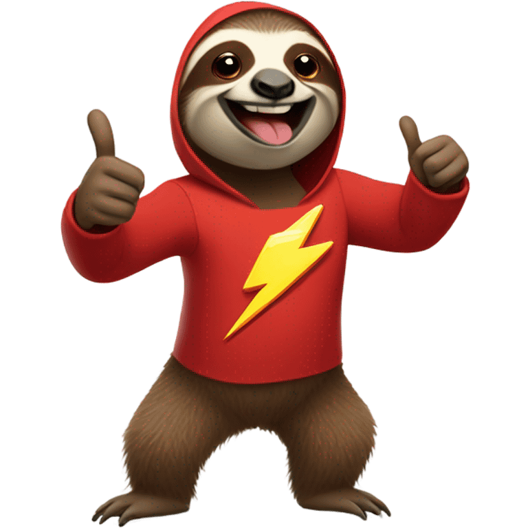 sloth The Flash shows thumbs up emoji