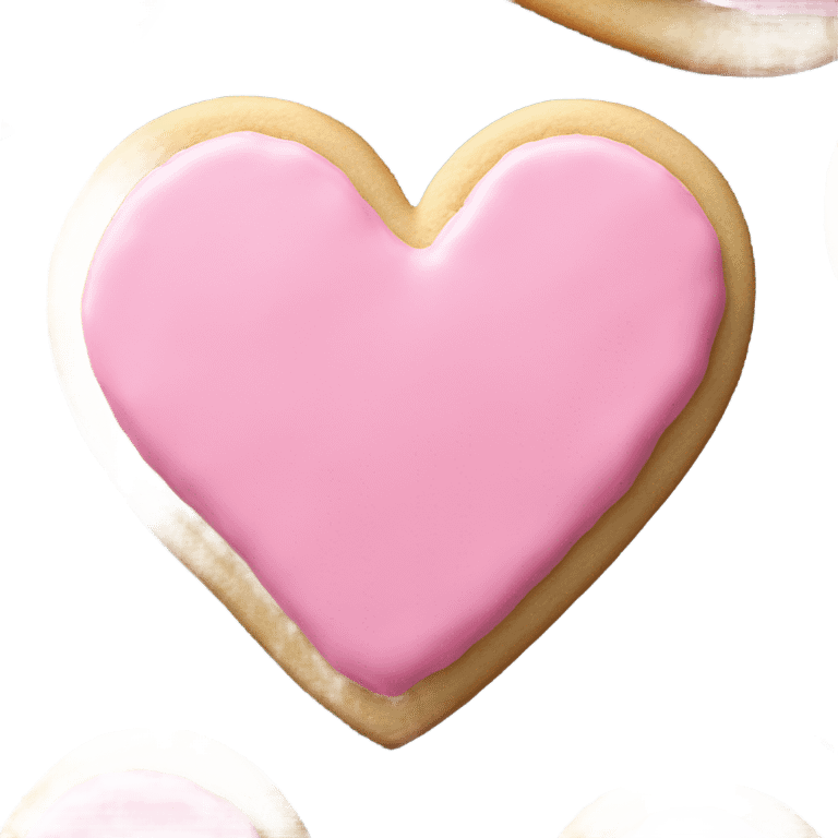 Heart shaped Sugar Cookie with pink frosting  emoji