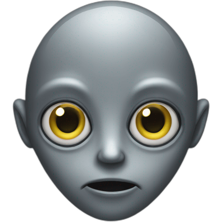 Grey alien black eyes no details emoji