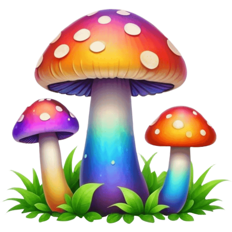 rainbow colored mushrooms emoji