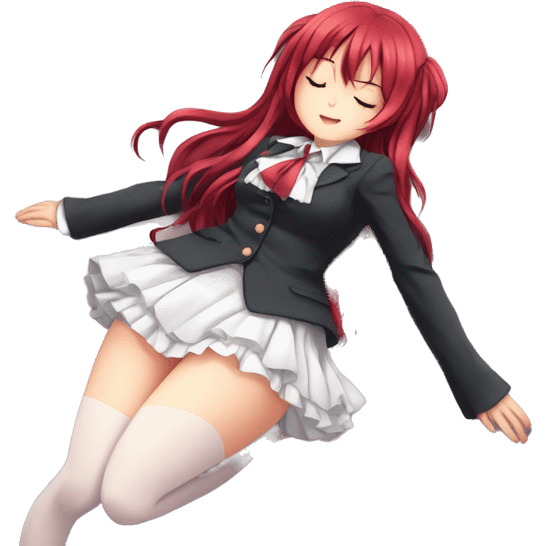 full body short skirt tights sleeping Rias Gremory anime style art emoji