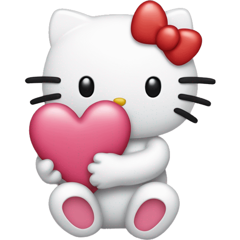 Hello kitty holding a heart  emoji