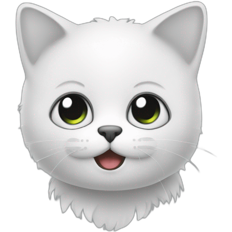 chat blanc et gris emoji