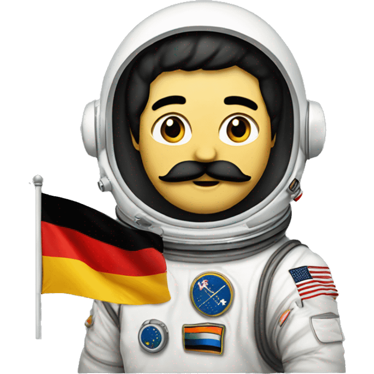 astronaut with black mustach, German Flag, black hairs emoji