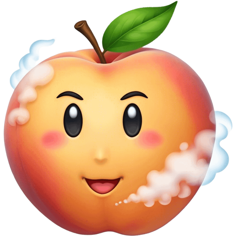 Lots of Steam coming off a peach emoji