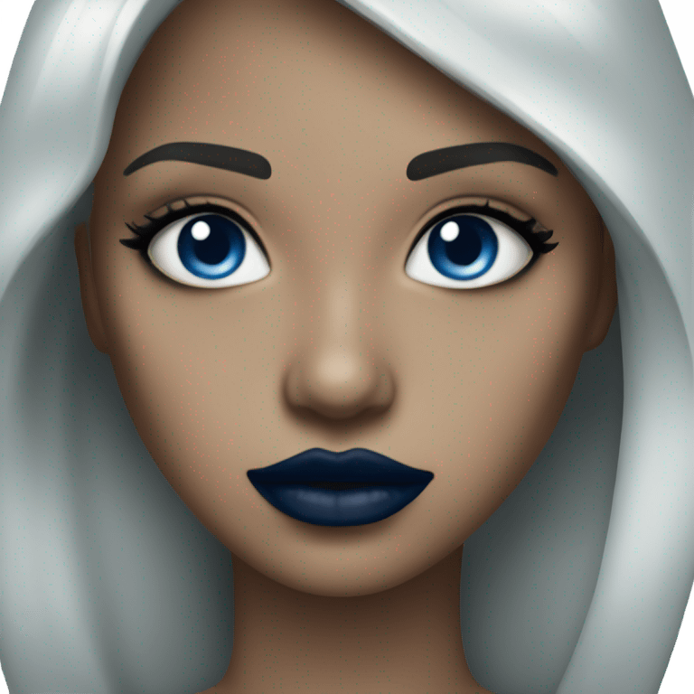 realistic dark blue lips emoji