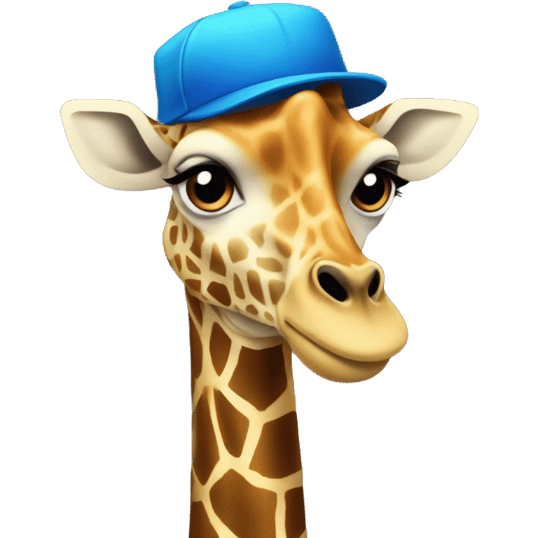 Giraffe with a blue hat emoji